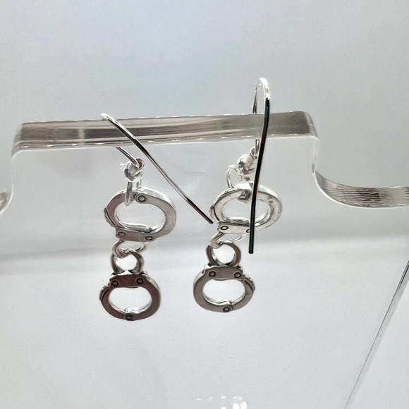 Handcuff Earrings - Police Earrings - Cop Costume Earrings - Picture 5 of 9